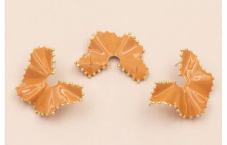 Hoja ondulada esmaltada Ocre Ribetes Dorados 40*30