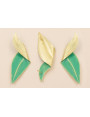 Pareja Pendientes Hoja Doblada 70*20 Esmalte verde