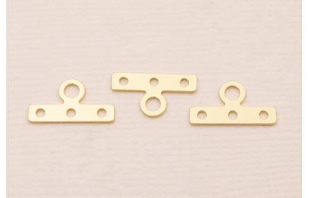 Terminal 3 vías 9*3mm Dorado Mate