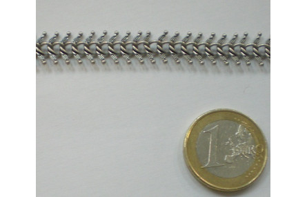 Cadena Ribetes 10mm ancho. Plata Vieja