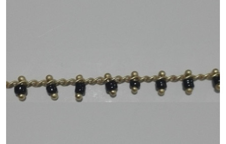 Cadena engarzada sencilla  Negra