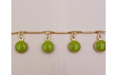 Cadena colgante Chapitas 7mm esmalte Verde