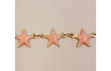 Cadena estrellas esmaltadas 9mm Rosas
