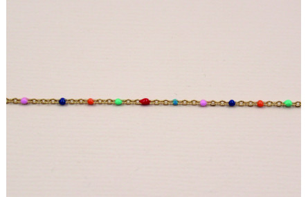 Cadena de 1,5mm O.mate con esmalte Multicolor