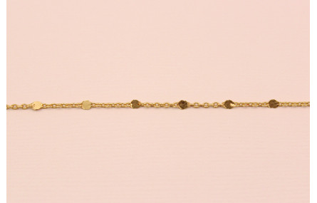 Cadena de 1mm con chapita de 2mm Oro Mate