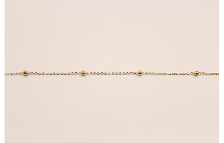 Cadena Acero Inoxidable 1mm con bola de 3mm Oro