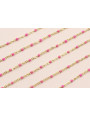 Stainless Steel: Cadena Acero eslabón 1mm Fucsia