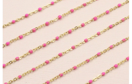 Stainless Steel: Cadena Acero eslabón 1mm Fucsia