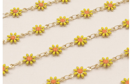 Cadena Marganitas 6mm diametro Amarillo + Naranja