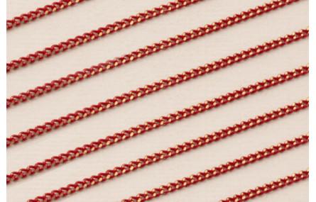 Cadena Eslabones 1*2mm Dorado y Rojo