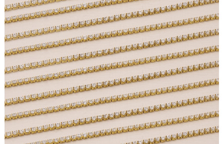 Cadena Laton con strass de 1,5mm Cristal