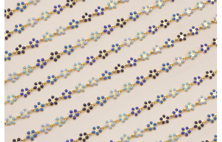 Cadena Margaritas de 5mm gamas azules