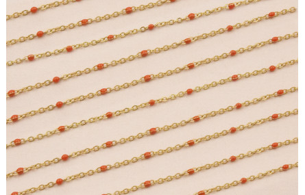 Cadena de 1,5mm oro mate con Microesmalte Teja