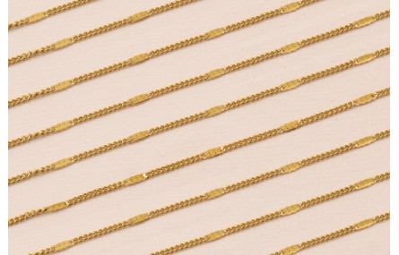 Cadena S.Teel 316L eslabon retorcido chapita Oro