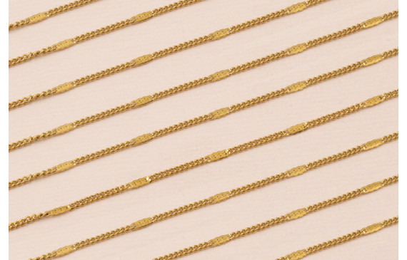 Cadena S.Teel 316L eslabon retorcido chapita Oro