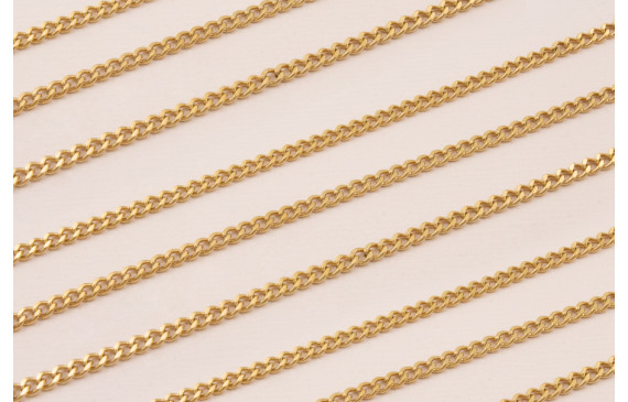 Cadena S.Steel 316L eslabón retorcido 3mm Oro