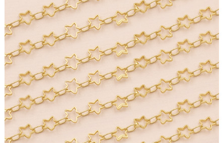 Cadena Estrellas de 5mm Oro Mate