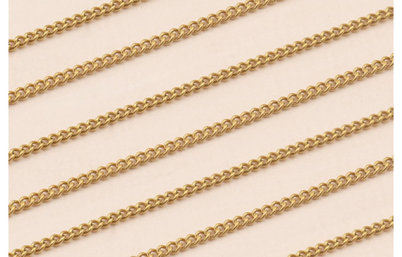 Cadena estabón trenzado Acero Inox. De 1mm Oro