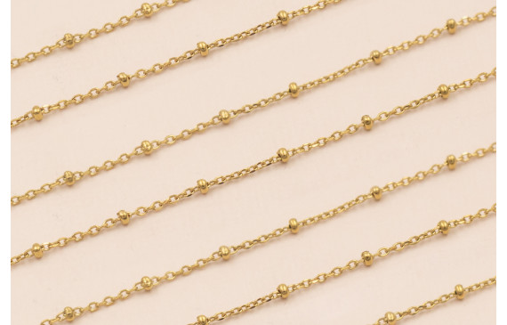 Cadena Acero Inox. con MicroBola de 1mm Oro