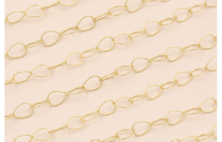 Cadena eslabón Gota de 10*6mm Oro Mate