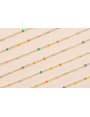 Cadena 1mm Oro Esmaltes de 2mm Multicolor Pastel