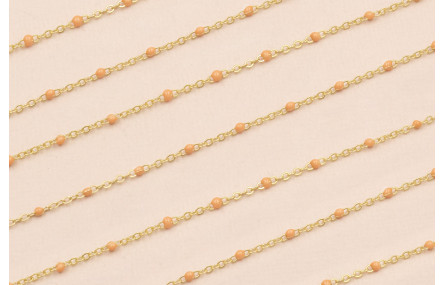 Cadena 1,5mm Oro Mate con Esmaltes de 2mm Azul