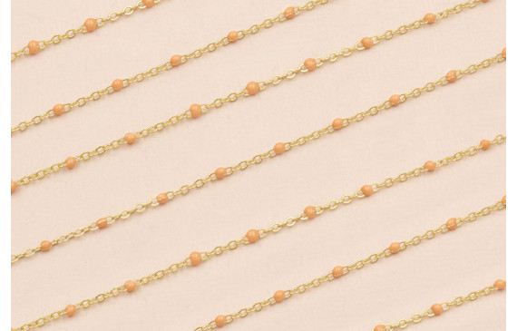 Cadena 1,5mm Oro Mate con Esmaltes de 2mm Azul