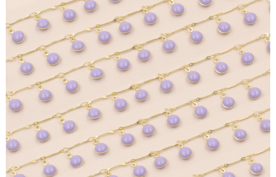 Cadena colgante Chapitas 7mm esmalte Lila