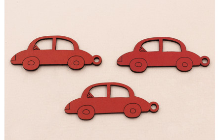 Coche cuero 65*25mm Rojo