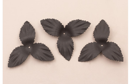 Flor pétalos relieve 60mm diam. Gris Oscuro