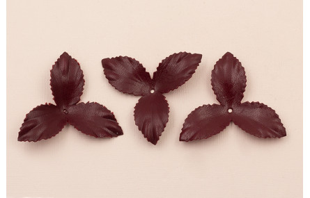 Flor pétalos relieve 45mm diam. Granate