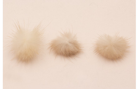 Pompón Pelo 30mm beige claro