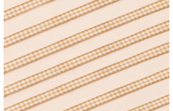 Lazo de Mini Vichy 5mm cuadros mostaza