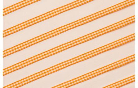 Lazo de Mini Vichy 5mm cuadros Naranja