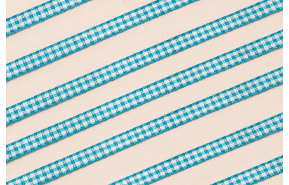 Lazo de Mini Vichy 5mm cuadros Azules