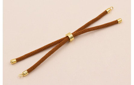 Cordón de 3mm Preparado para Pulsera color Marrón