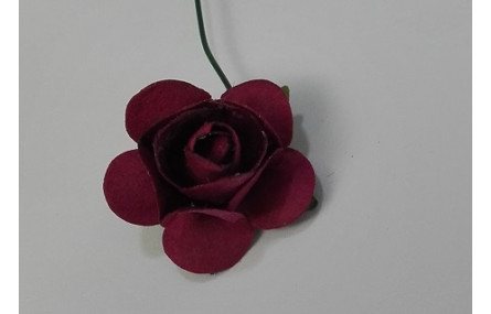 Flor Papel 2cms diámetro Granate