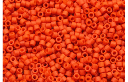 Bolsa 8grs Delica 11/0 Dyed Opq Vermilion Matted