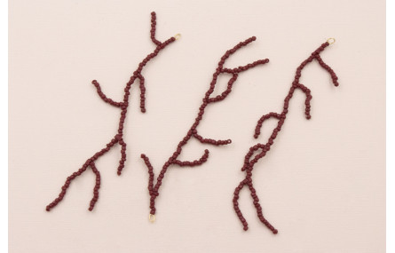 Rama Coral de Abalorio 11cms  Granate