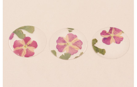 Lentejuela Disco 28mm con Flor Natural Granate 