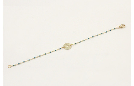 Pulsera cadena acero inoxidable micro esmlate azul