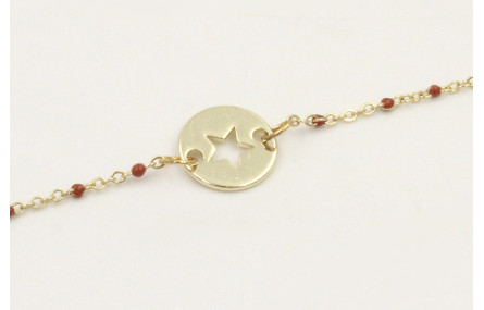 Pulsera cadena acero inoxidable micro esmlate marr