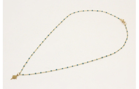 Solitario acero inoxidable cadena micro esmalte az