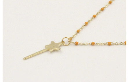 Solitario acero inoxidable cadena micro esmalte mo