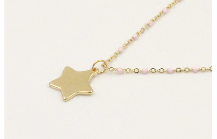 Solitario acero inoxidable cadena micro esmalte ro