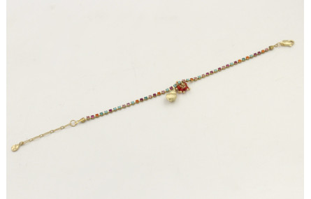 Pulsera cadena de strass de colores azul,rosa,nara