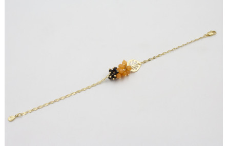 Pulsera cadena eslabón ovalado aplastado dorado am