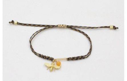 Pulsera nudo serpiente hilo micro driza negro, dor