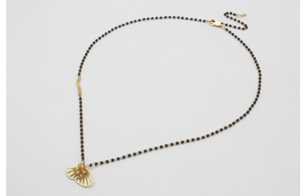 Collar cadena miyuki negra intercaladas bolitas me