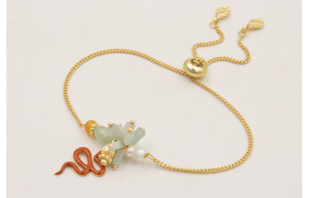 Pulsera cadena eslabón plano con centro de burruño